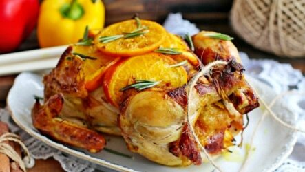 Курица с апельсинами в духовке целиком — 7 шикарных рецептов