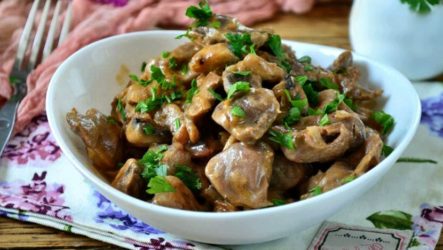 Куриные желудки с грибами — 7 пошаговых рецептов с фото